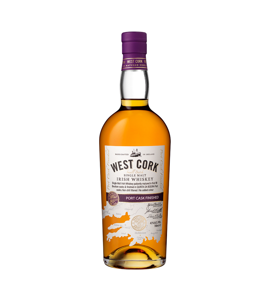 West Cork Port Cask Finished Single Malt Irish Whiskey 0.7L